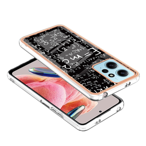 For Xiaomi Redmi Note 12 4G Electroplating Marble Dual-side IMD Phone Case(Equation)