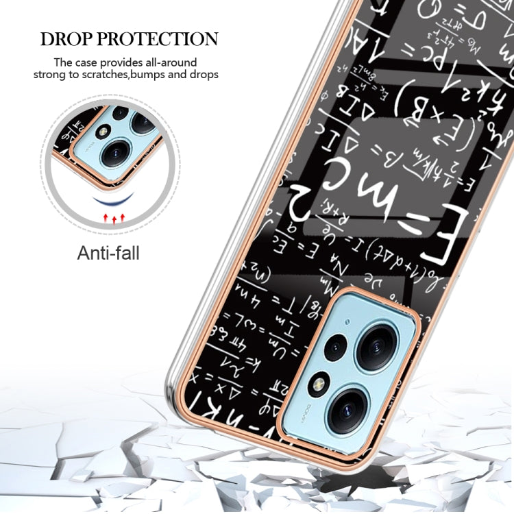For Xiaomi Redmi Note 12 4G Electroplating Marble Dual-side IMD Phone Case(Equation)