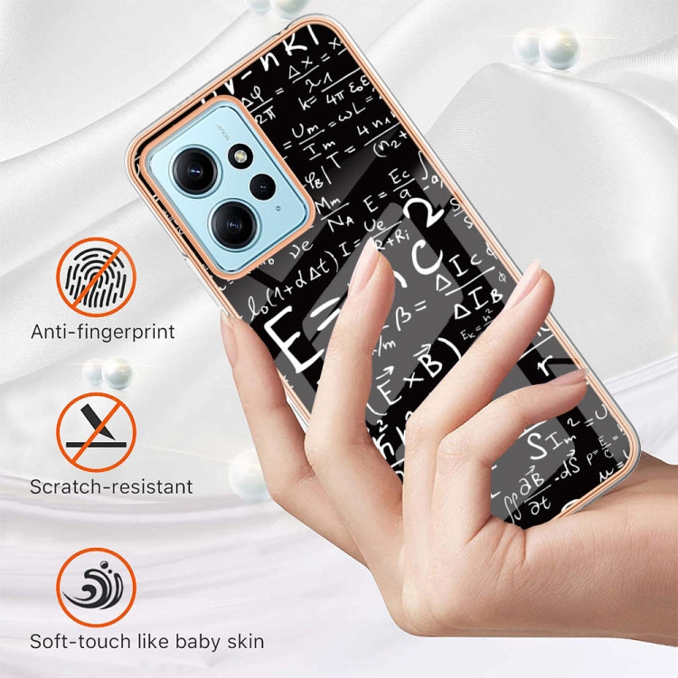 For Xiaomi Redmi Note 12 4G Electroplating Marble Dual-side IMD Phone Case(Equation)