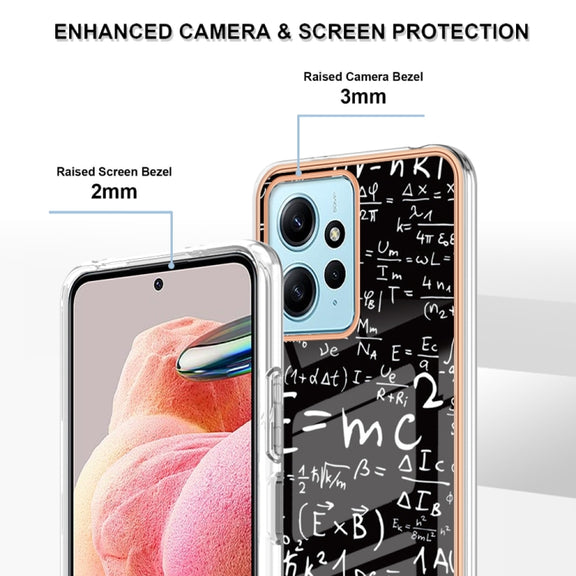 For Xiaomi Redmi Note 12 4G Electroplating Marble Dual-side IMD Phone Case(Equation)