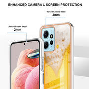 For Xiaomi Redmi Note 12 4G Electroplating Marble Dual-side IMD Phone Case(Draft Beer)