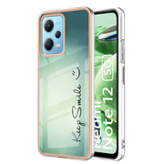 For Xiaomi Redmi Note 12 5G Global Electroplating Marble Dual-side IMD Phone Case(Smile)