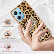 For Xiaomi Redmi Note 12 5G Global Electroplating Marble Dual-side IMD Phone Case(Leopard Print)