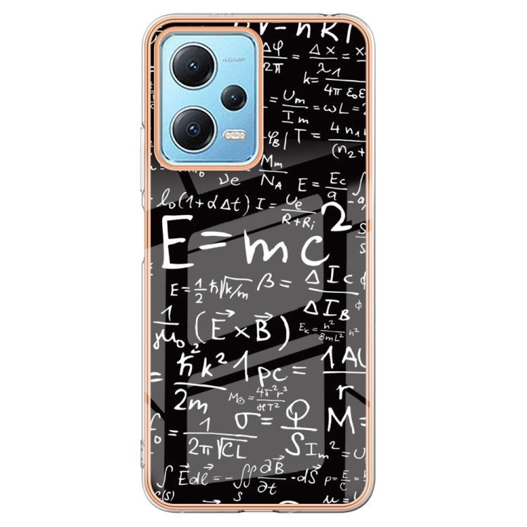For Xiaomi Redmi Note 12 5G Global Electroplating Marble Dual-side IMD Phone Case(Equation)