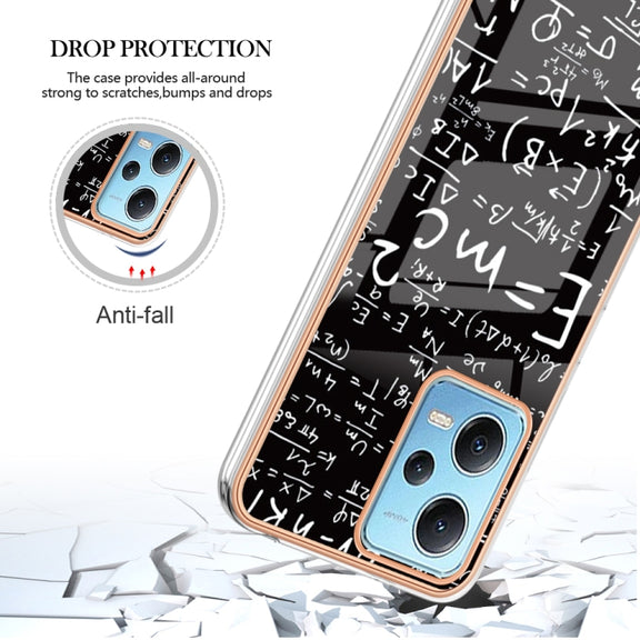 For Xiaomi Redmi Note 12 5G Global Electroplating Marble Dual-side IMD Phone Case(Equation)