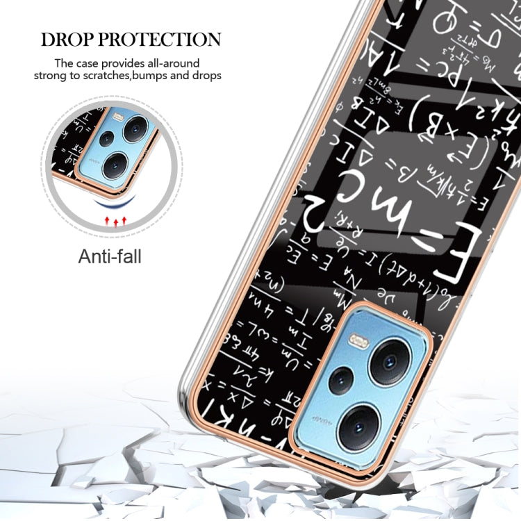 For Xiaomi Redmi Note 12 5G Global Electroplating Marble Dual-side IMD Phone Case(Equation)