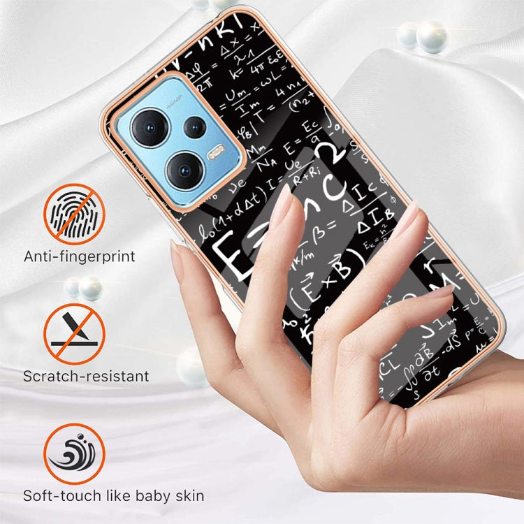 For Xiaomi Redmi Note 12 5G Global Electroplating Marble Dual-side IMD Phone Case(Equation)