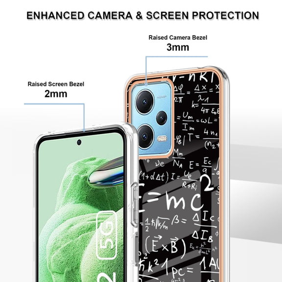 For Xiaomi Redmi Note 12 5G Global Electroplating Marble Dual-side IMD Phone Case(Equation)