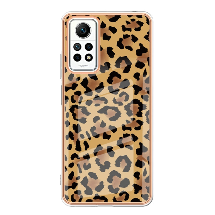 For Xiaomi Redmi Note 12 Pro 4G Global Electroplating Marble Dual-side IMD Phone Case(Leopard Print)