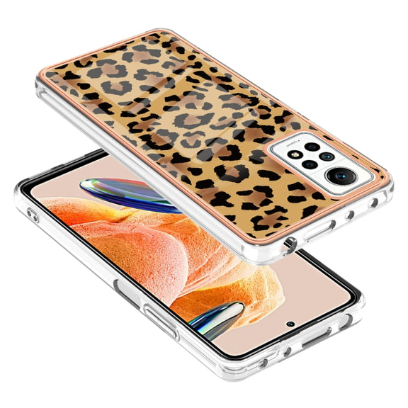 For Xiaomi Redmi Note 12 Pro 4G Global Electroplating Marble Dual-side IMD Phone Case(Leopard Print)