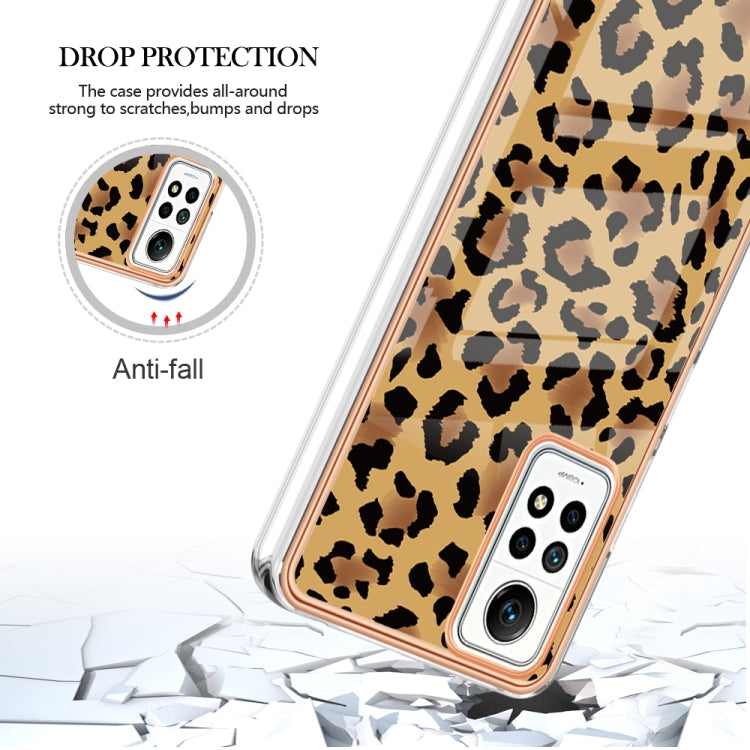 For Xiaomi Redmi Note 12 Pro 4G Global Electroplating Marble Dual-side IMD Phone Case(Leopard Print)