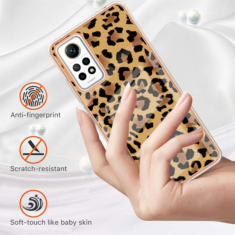 For Xiaomi Redmi Note 12 Pro 4G Global Electroplating Marble Dual-side IMD Phone Case(Leopard Print)