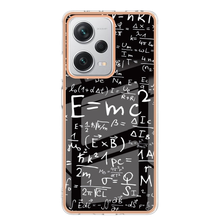 For Xiaomi Redmi Note 12 Pro+ Global Electroplating Marble Dual-side IMD Phone Case(Equation)
