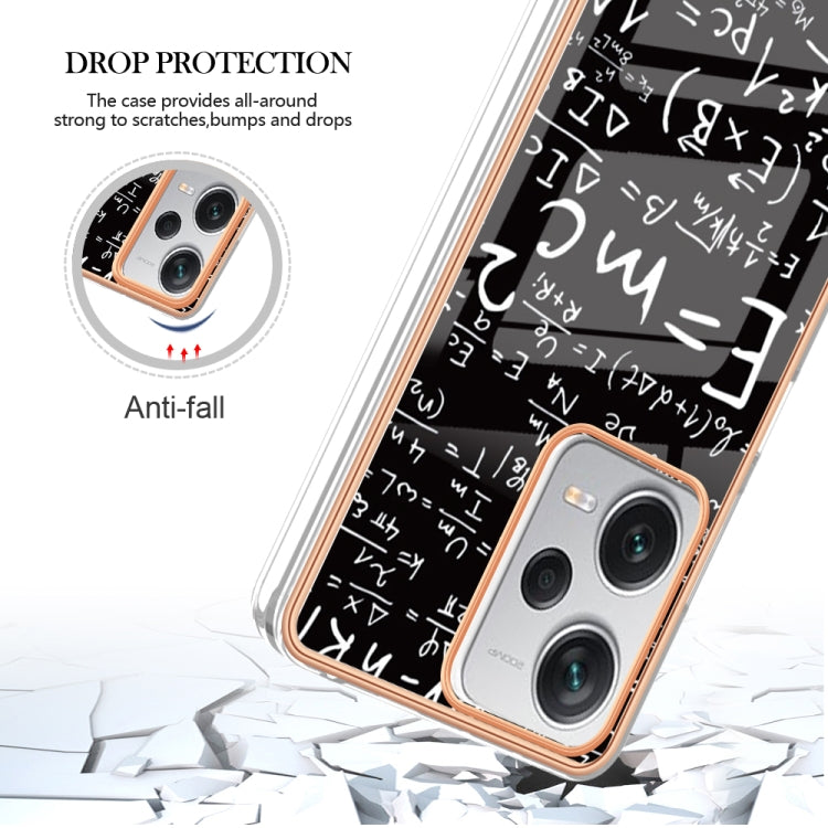 For Xiaomi Redmi Note 12 Pro+ Global Electroplating Marble Dual-side IMD Phone Case(Equation)