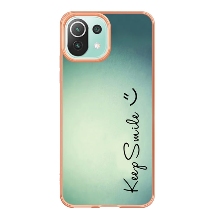 For Xiaomi 11 Lite Electroplating Marble Dual-side IMD Phone Case(Smile)
