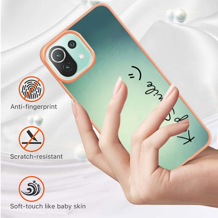 For Xiaomi 11 Lite Electroplating Marble Dual-side IMD Phone Case(Smile)