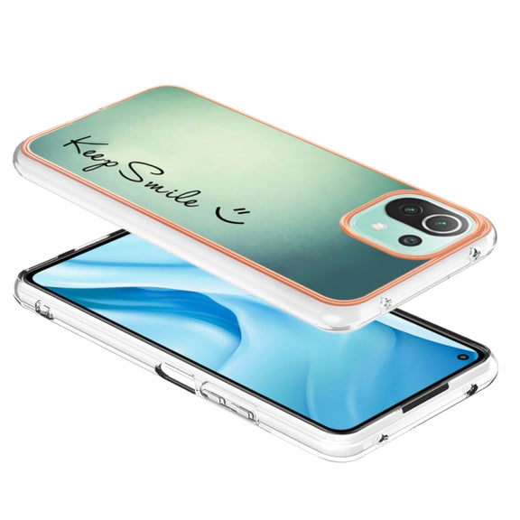 For Xiaomi 11 Lite Electroplating Marble Dual-side IMD Phone Case(Smile)