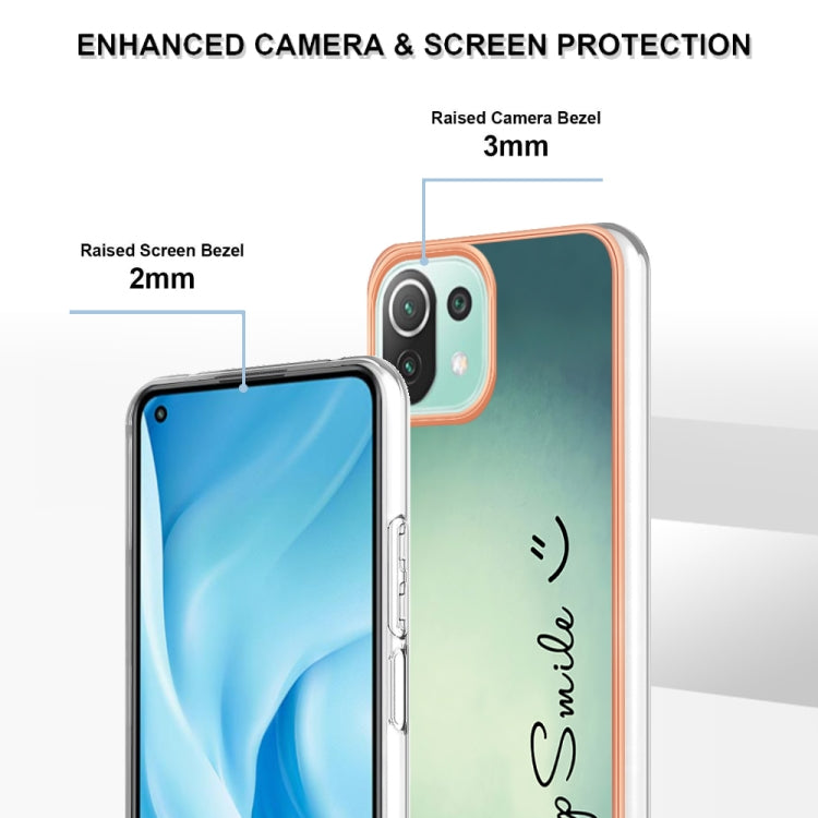 For Xiaomi 11 Lite Electroplating Marble Dual-side IMD Phone Case(Smile)