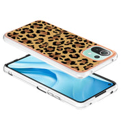 For Xiaomi 11 Lite Electroplating Marble Dual-side IMD Phone Case(Leopard Print)