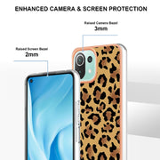 For Xiaomi 11 Lite Electroplating Marble Dual-side IMD Phone Case(Leopard Print)