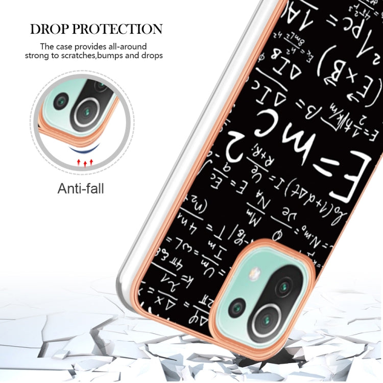 For Xiaomi 11 Lite Electroplating Marble Dual-side IMD Phone Case(Equation)