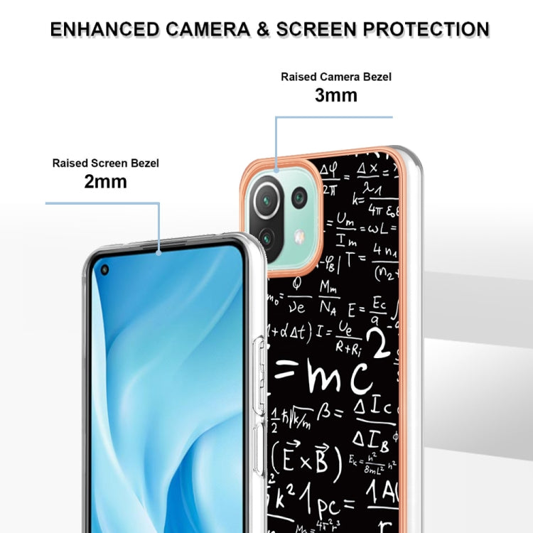 For Xiaomi 11 Lite Electroplating Marble Dual-side IMD Phone Case(Equation)