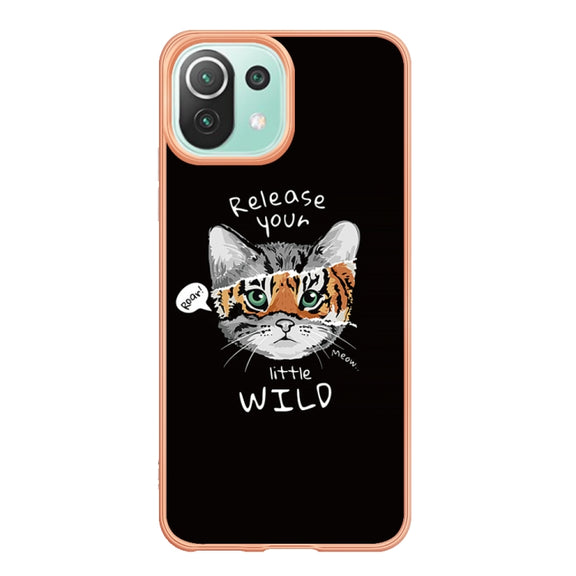 For Xiaomi 11 Lite Electroplating Marble Dual-side IMD Phone Case(Natural Growth)