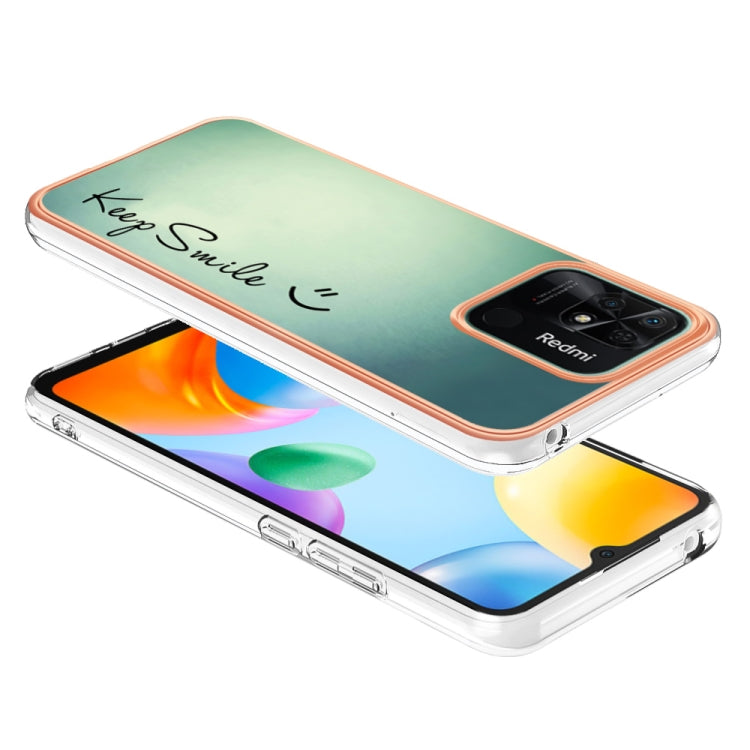 For Xiaomi Redmi 10C Electroplating Marble Dual-side IMD Phone Case(Smile)