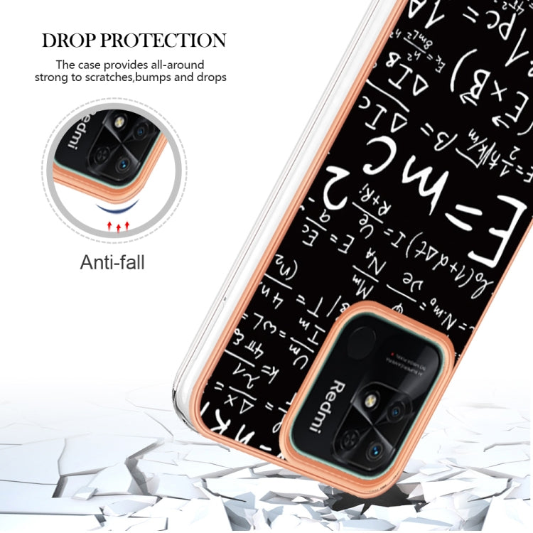 For Xiaomi Redmi 10C Electroplating Marble Dual-side IMD Phone Case(Equation)