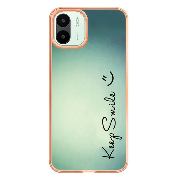 For Xiaomi Redmi A1 Electroplating Marble Dual-side IMD Phone Case(Smile)
