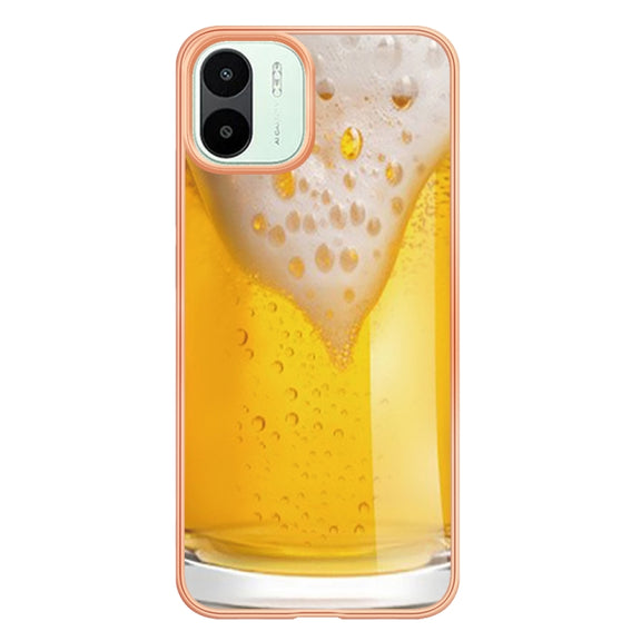 For Xiaomi Redmi A1 Electroplating Marble Dual-side IMD Phone Case(Draft Beer)