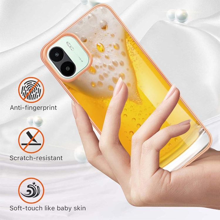 For Xiaomi Redmi A1 Electroplating Marble Dual-side IMD Phone Case(Draft Beer)