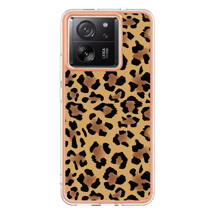 For Xiaomi 13T/13T Pro Electroplating Marble Dual-side IMD Phone Case(Leopard Print)
