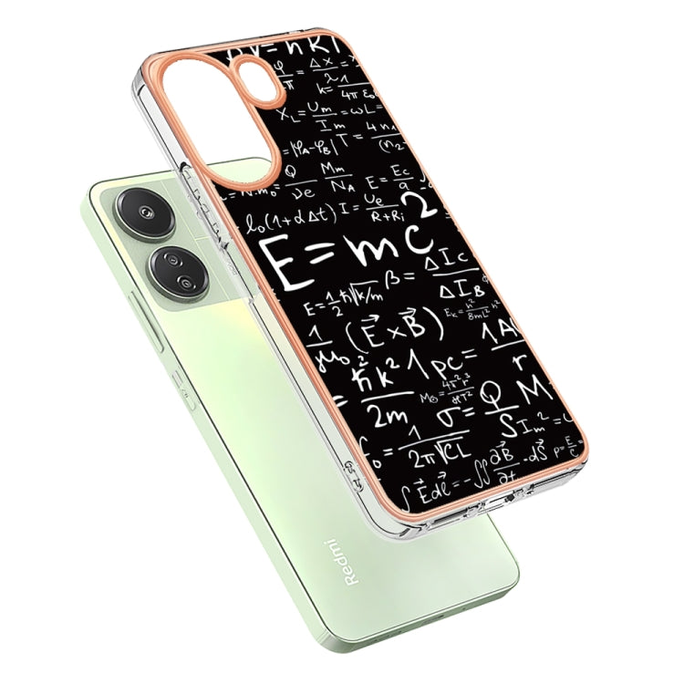 For Xiaomi Redmi 13C 4G Electroplating Marble Dual-side IMD Phone Case(Equation)