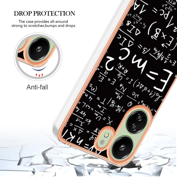 For Xiaomi Redmi 13C 4G Electroplating Marble Dual-side IMD Phone Case(Equation)