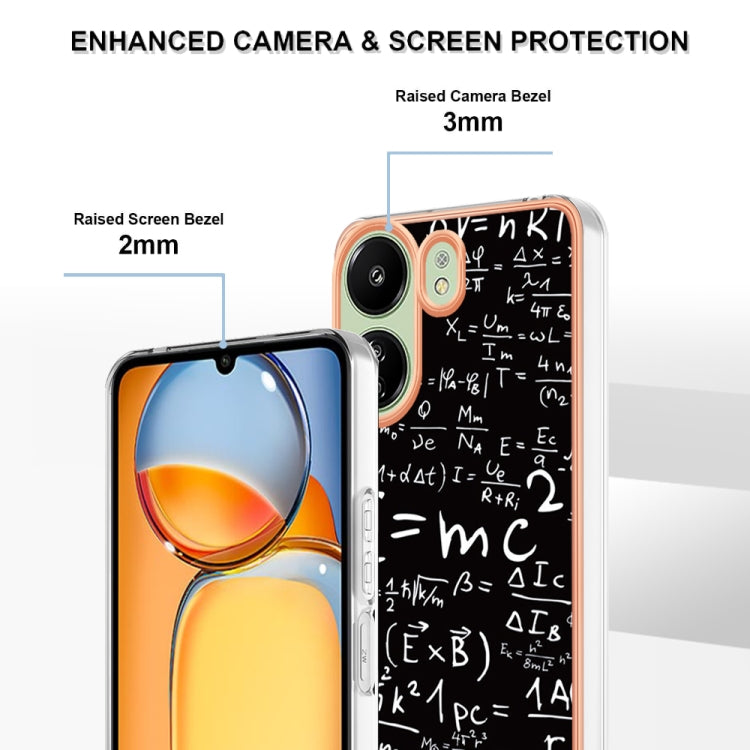 For Xiaomi Redmi 13C 4G Electroplating Marble Dual-side IMD Phone Case(Equation)
