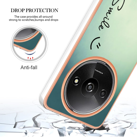 For Xiaomi Redmi A3 Electroplating Marble Dual-side IMD Phone Case(Smile)