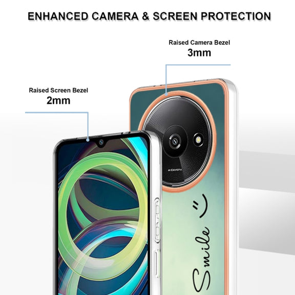 For Xiaomi Redmi A3 Electroplating Marble Dual-side IMD Phone Case(Smile)
