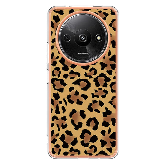 For Xiaomi Redmi A3 Electroplating Marble Dual-side IMD Phone Case(Leopard Print)