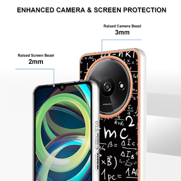 For Xiaomi Redmi A3 Electroplating Marble Dual-side IMD Phone Case(Equation)