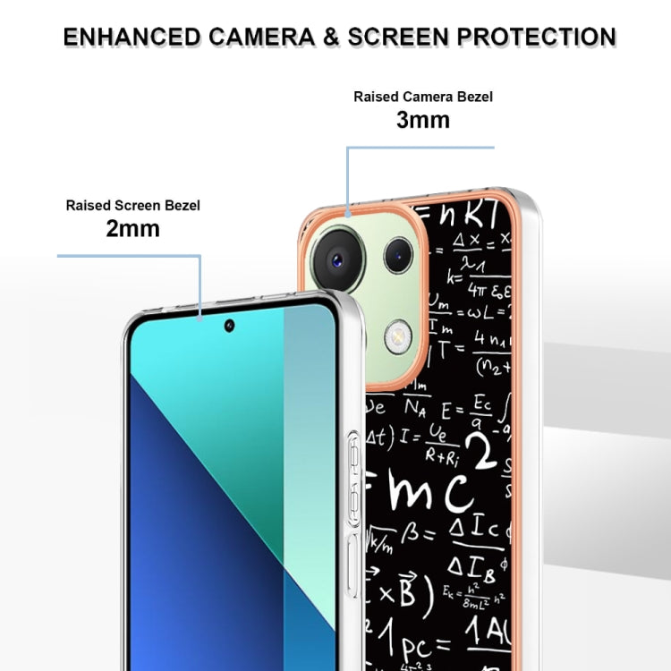 For Xiaomi Redmi Note 13 4G Global Electroplating Marble Dual-side IMD Phone Case(Equation)