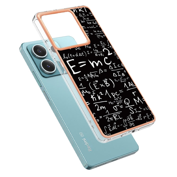 For Xiaomi Redmi Note 13 5G Electroplating Marble Dual-side IMD Phone Case(Equation)