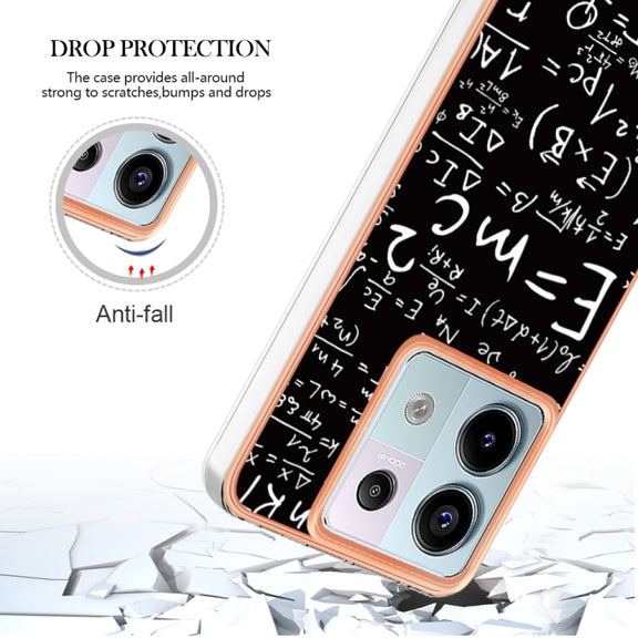 For Xiaomi Redmi Note 13 Pro 5G Global Electroplating Marble Dual-side IMD Phone Case(Equation)