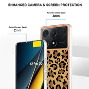 For Xiaomi Poco X6 Pro / Redmi K70E Electroplating Marble Dual-side IMD Phone Case(Leopard Print)
