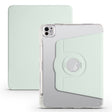 For iPad Pro 11 2024 Clear Acrylic 360 Rotation Detachable Leather Tablet Case(Light Green) - iPad Pro 11 2024 Cases by PMC TechLife | Online Shopping South Africa | PMC TechLife | Buy Now Pay Later Mobicred