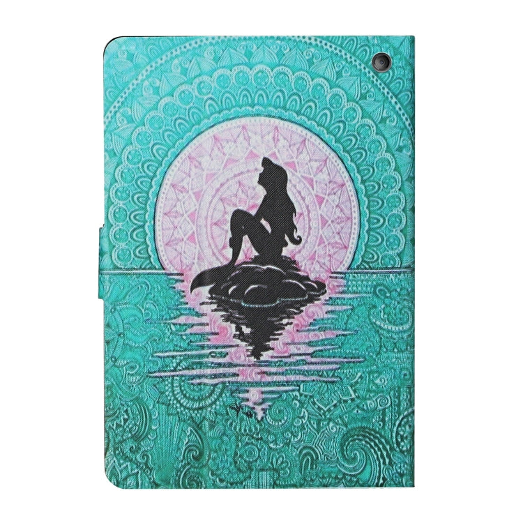 For Amazon Kindle Fire Max 11 Colored Drawing Smart Leather Tablet Case(Mermaid)