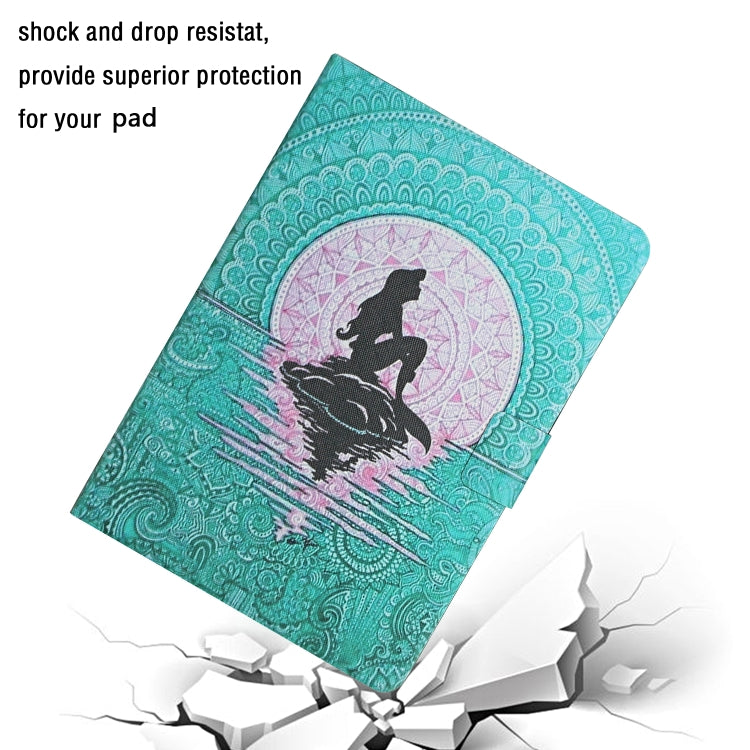For Amazon Kindle Fire Max 11 Colored Drawing Smart Leather Tablet Case(Mermaid)