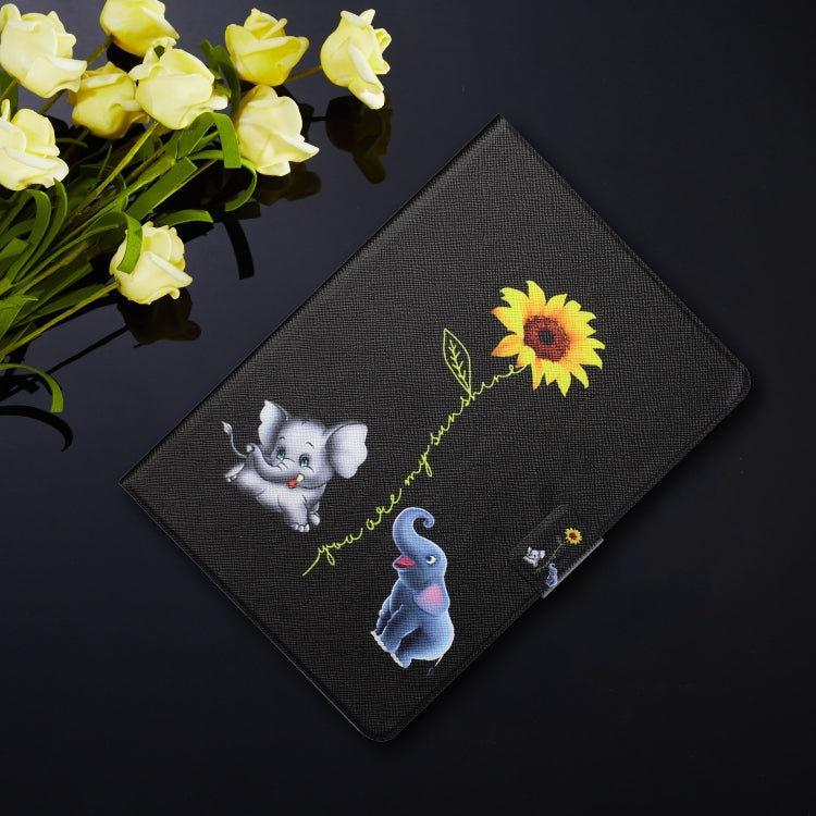 For Amazon Kindle Fire Max 11 Colored Drawing Smart Leather Tablet Case(Elephants)