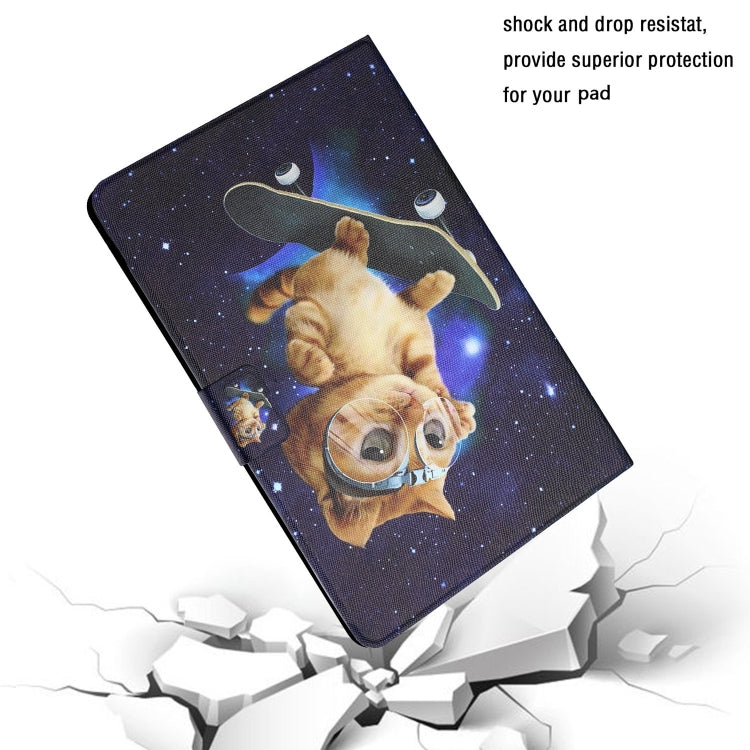 For Amazon Kindle Fire Max 11 Colored Drawing Smart Leather Tablet Case(Skateboard Cat)