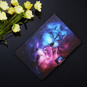 For Amazon Kindle Fire Max 11 Colored Drawing Smart Leather Tablet Case(Wolf)